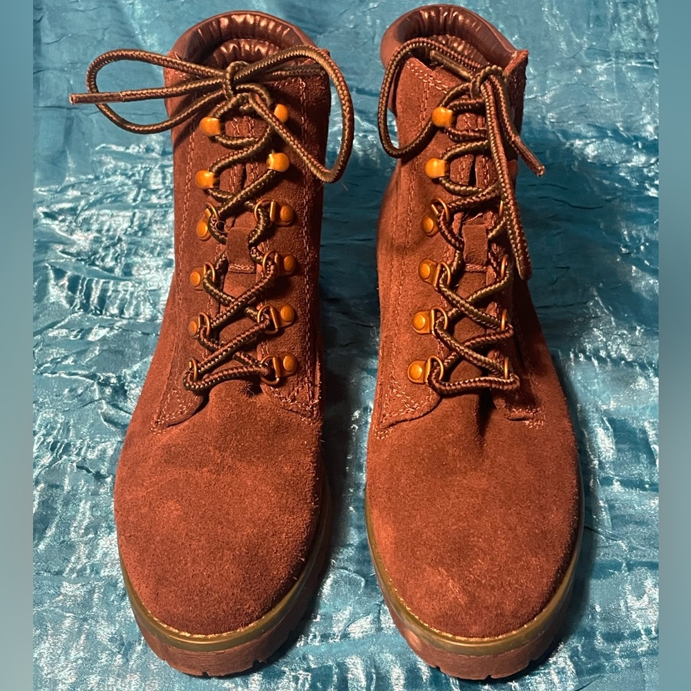 RALPH LAUREN MIKELLE BROWN ANKLE BOOTS